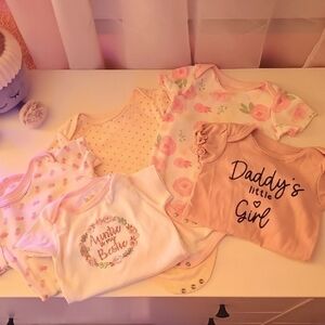 Floral and Graphic Print Kids One Piece Set